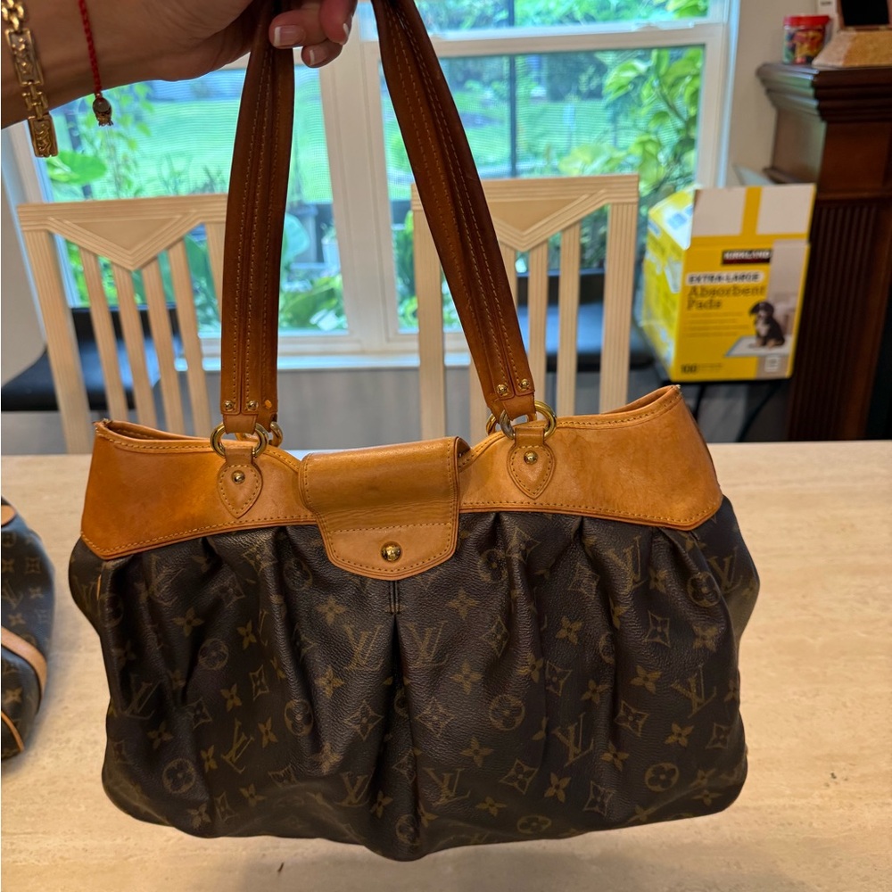 Louis Vuitton Brown and Tan Monogram Shoulder Bag